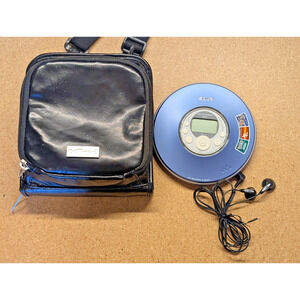 Sony CD Walkman D-NE319 Portable Metallic Blue MP3 CD Support w Case Earphones